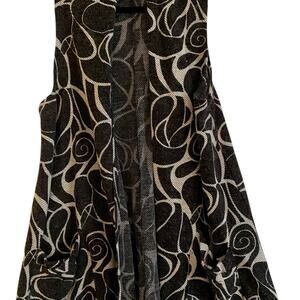 Kaktus Black and Cream  Midi Sleeveless Sweater Vest